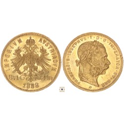 Ausztria 8 florin 20 francs 1888