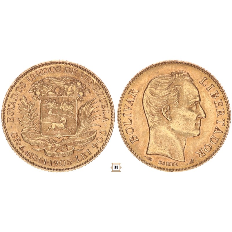 Venezuela 20 Bolivar 1905