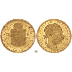 Ferenc József 20 frank 8 forint 1881 KB