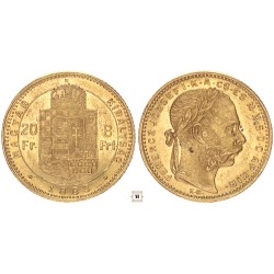Ferenc József 20 frank 8 forint 1883 KB