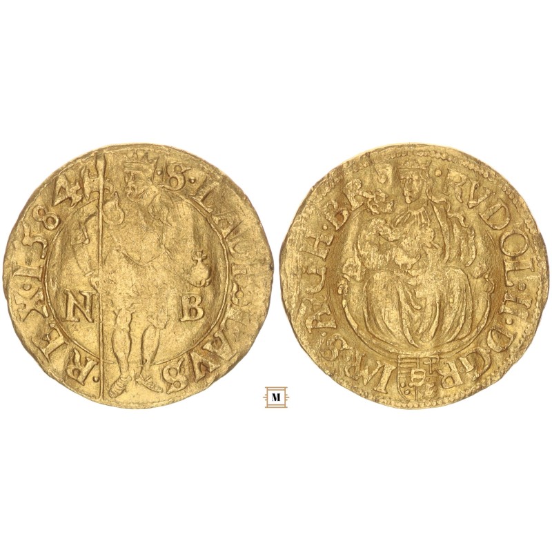 Rudolf dukát 1584 NB