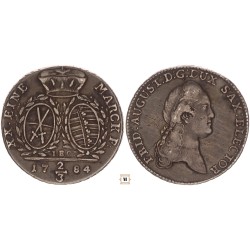 Szászország III. Frigyes Ágost 2/3 tallér 1784 IEC Drezda