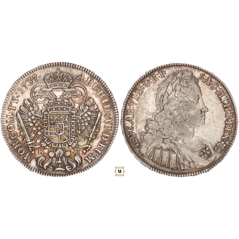 III. Károly 1/2 tallér 1737 KB