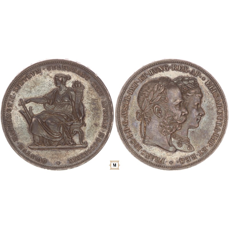 Ferenc József 2 gulden 1879 ezüstlakodalom