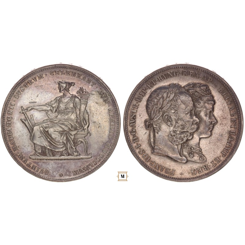 Ferenc József 2 gulden 1879 ezüstlakodalom