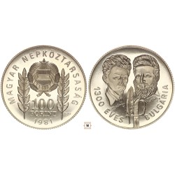 100 Forint 1300 éves Bulgária 1981