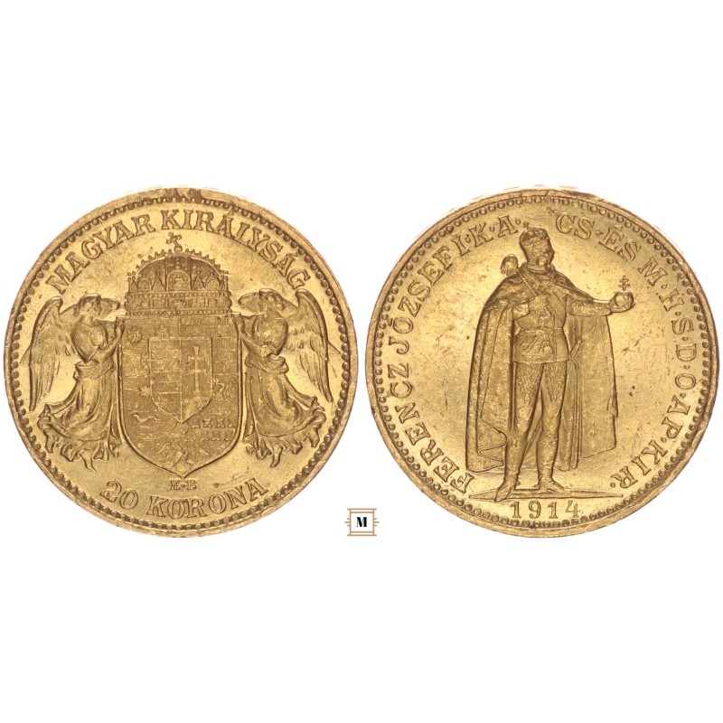 Ferenc József 20 korona 1914 KB