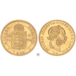 Ferenc József 10 frank 4 forint 1885 KB