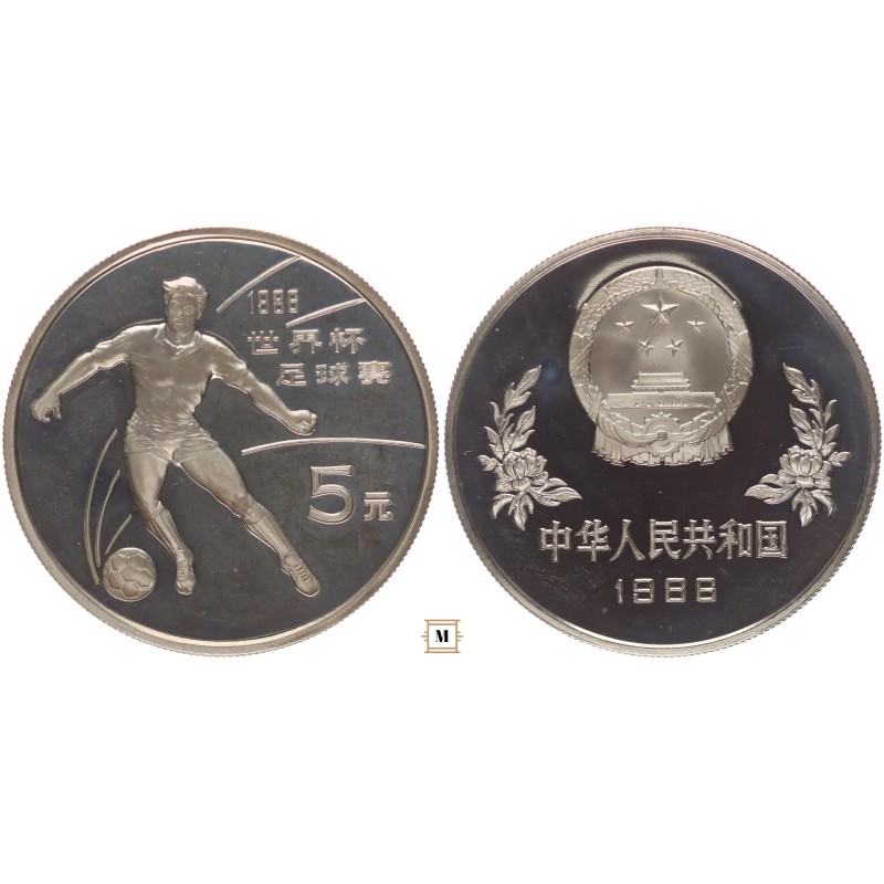 Kína 5 yuan Labdarúgó VB Mexikó 1986