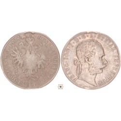Ferenc József 2 florin 1884 ritkább év, fny.