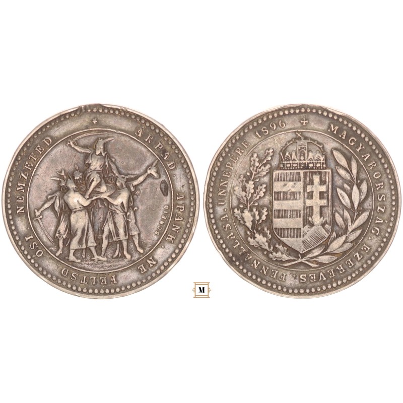 Magyarország Ezeréves fennállása Ünnepére 1896 ezüst érem