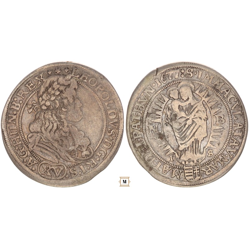 I. Lipót 15 krajcár 1677 NB/IS