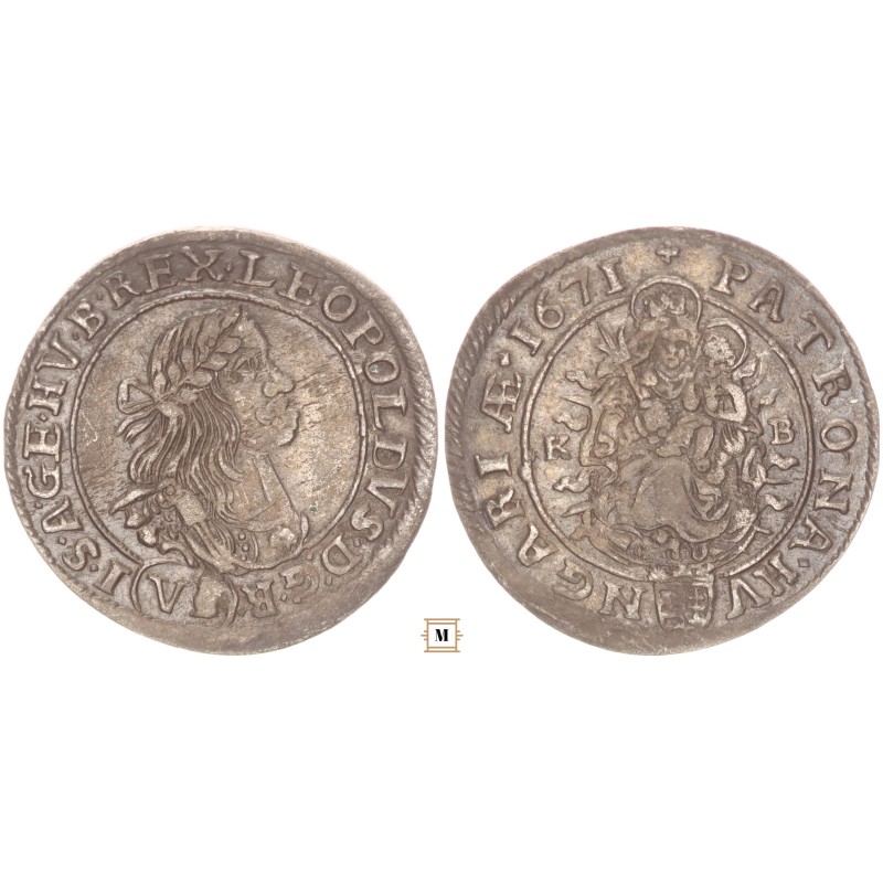 I. Lipót 6 krajcár 1671 KB