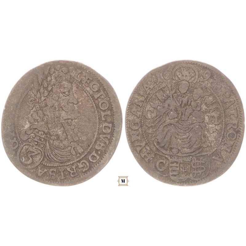 I. Lipót 3 krajcár 1697 Pozsony