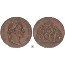 I. Ferenc halálára 1835, Loos, bronz emlékérem