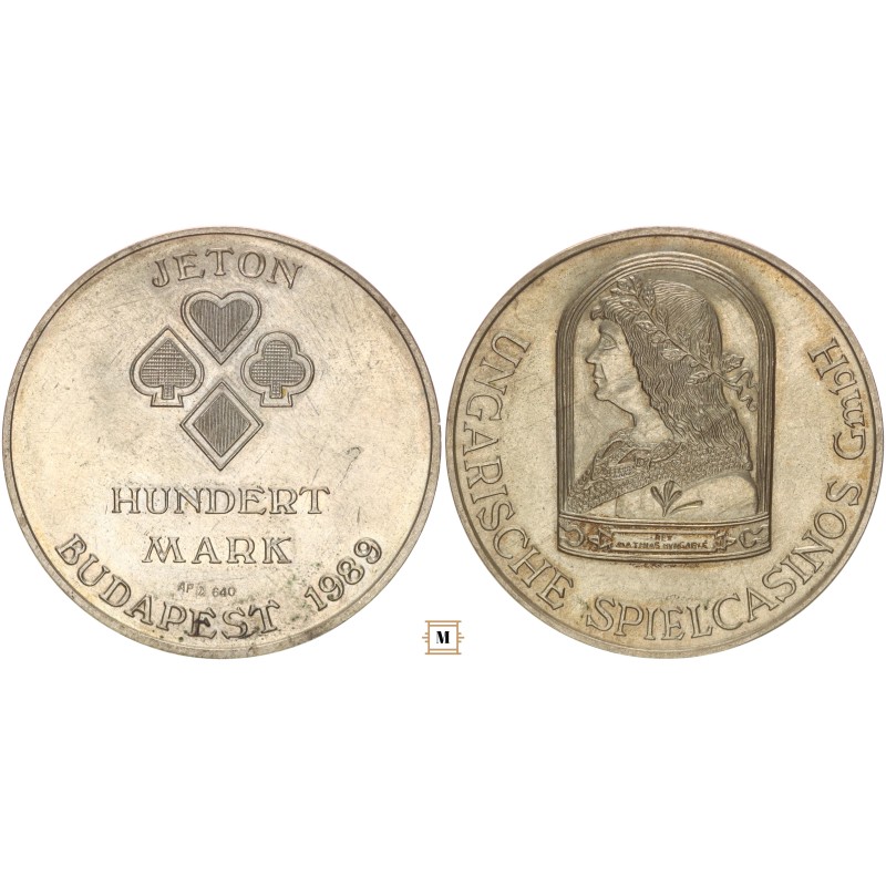 Ungarisches Spielcasinos jeton Hundert Mark Budapest 1989