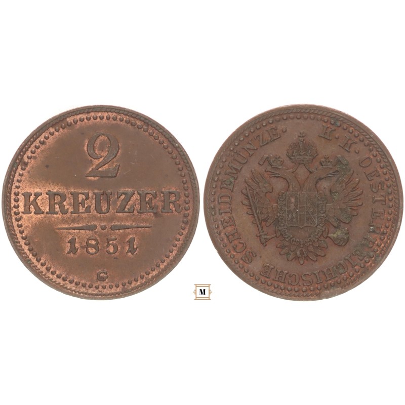 Ferenc József 2 krajcár 1851 G