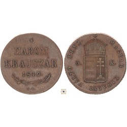 Szabadságharc 3 krajcár 1849 NB