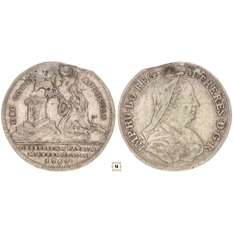 Mária Terézia himlőből való felgyógyulására zseton 1767