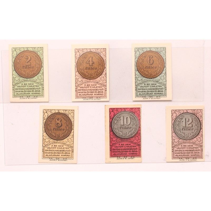 Hadsegélyező hivatal 2-4-6-8-10-12 fillér 1916