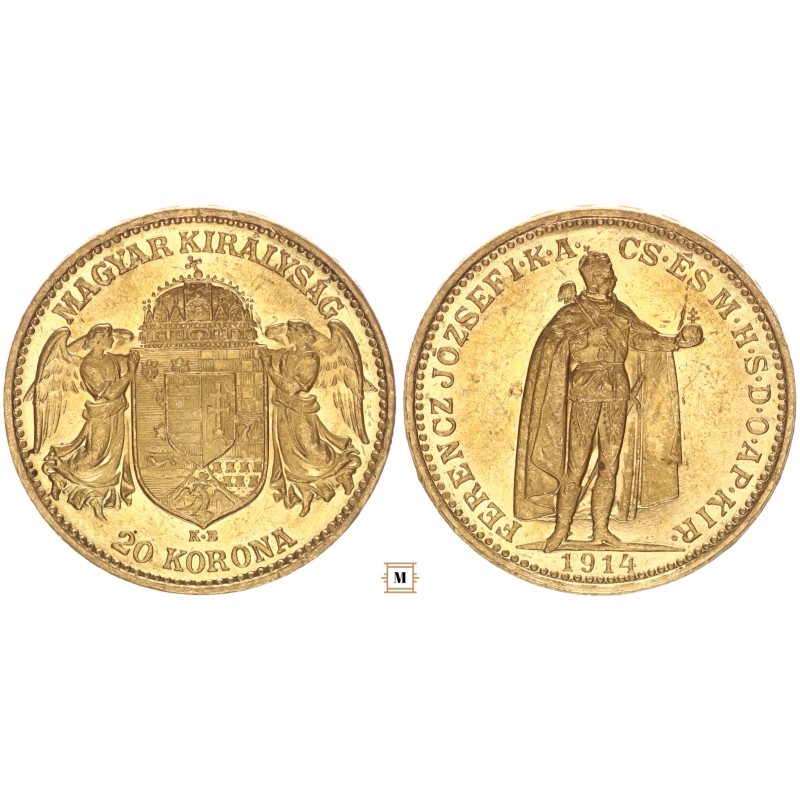 Ferenc József 20 korona 1914 KB