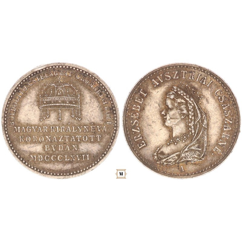 Erzsébet királyné Budai Koronázási zseton 1867