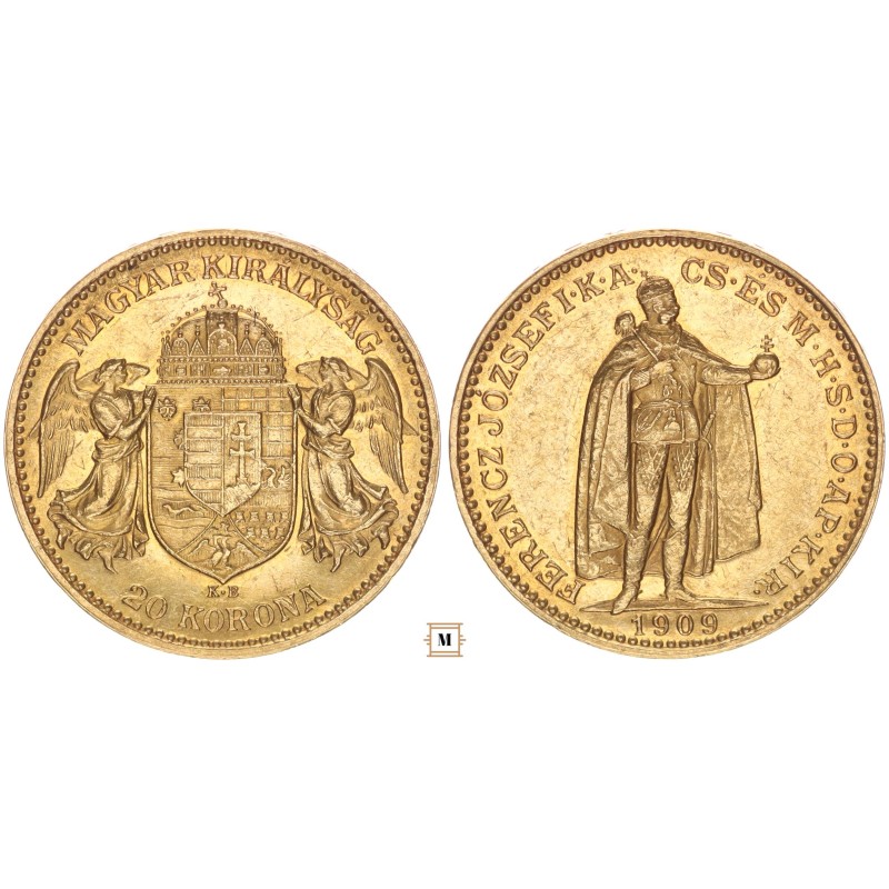 Ferenc József 20 korona 1909 KB