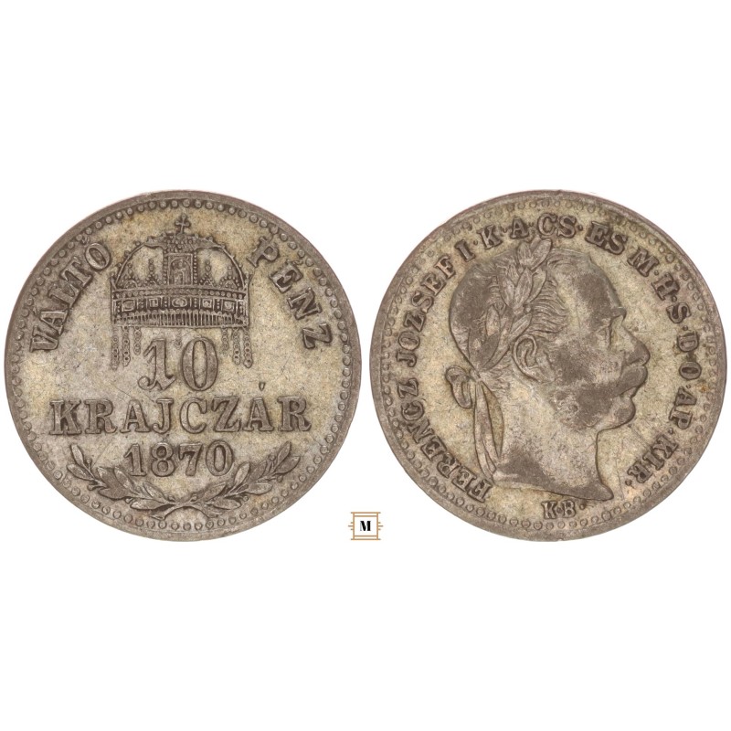 Ferenc József 10 krajcár 1870 KB