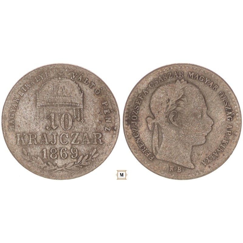 Ferenc József 10 krajcár 1869 KB