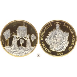 Szent László - Patrona Hungariae 1994 aranyozott ezüst érem