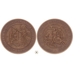 Szent László Nagyvárad alapítása bronz érem 1992, Lebó Ferenc