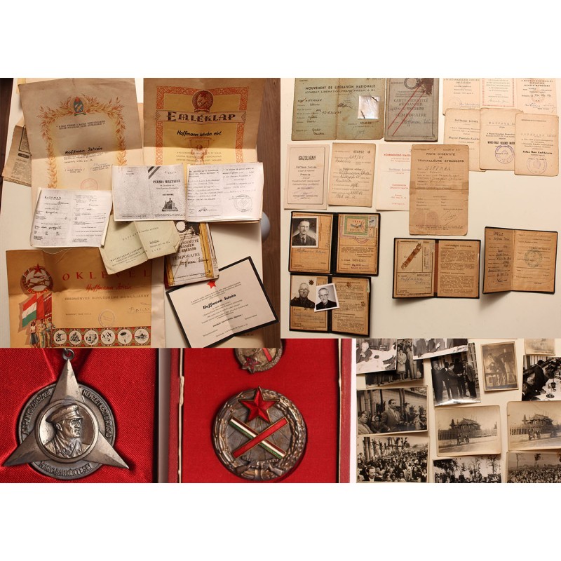 Hoffmann István spanyolos veterán és francia ellenálló hagyatéka, benne Zalka Máté Emlékérem