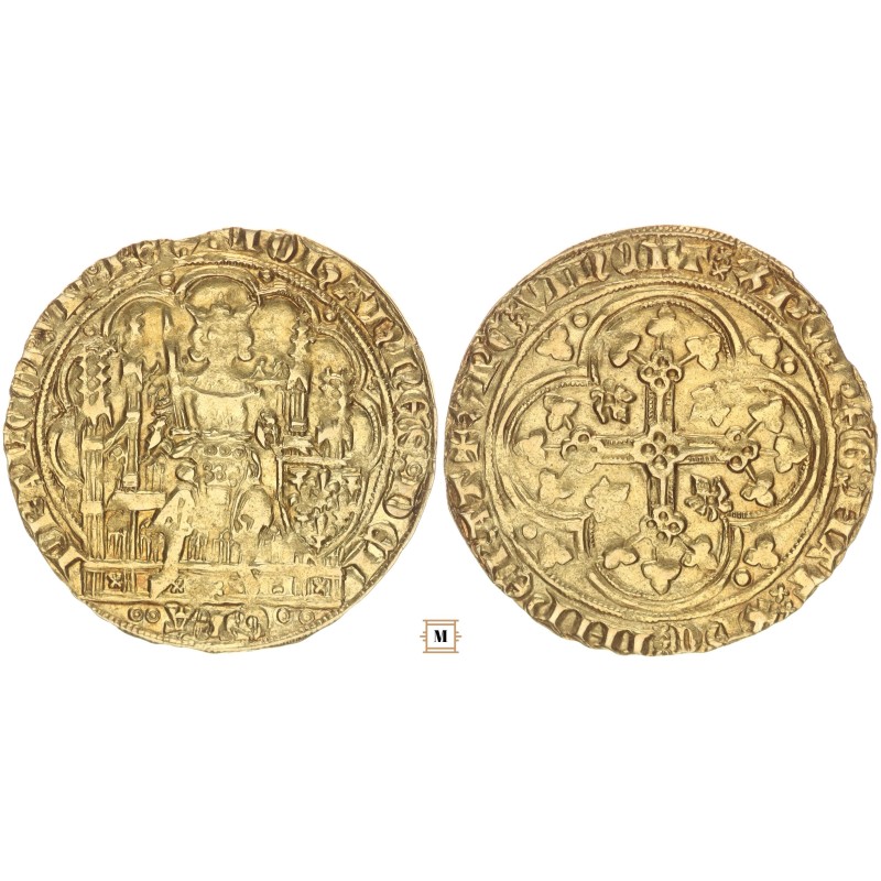 Franciaország, II. János 1350-64 ecu d'or a la chaise /1351/