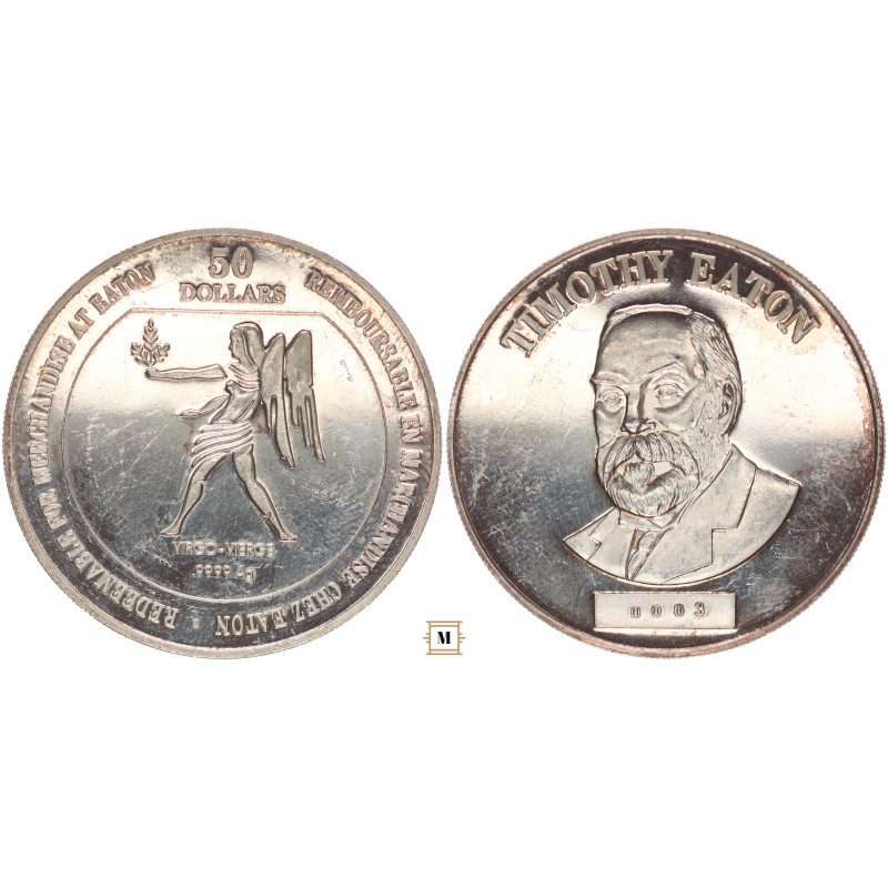 50 dollars Timoth Eaton 1 Oz Ag(.9999)