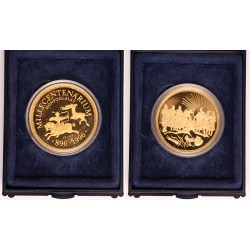 Millecentenárium 896-1996 aranyozott ezüstérem