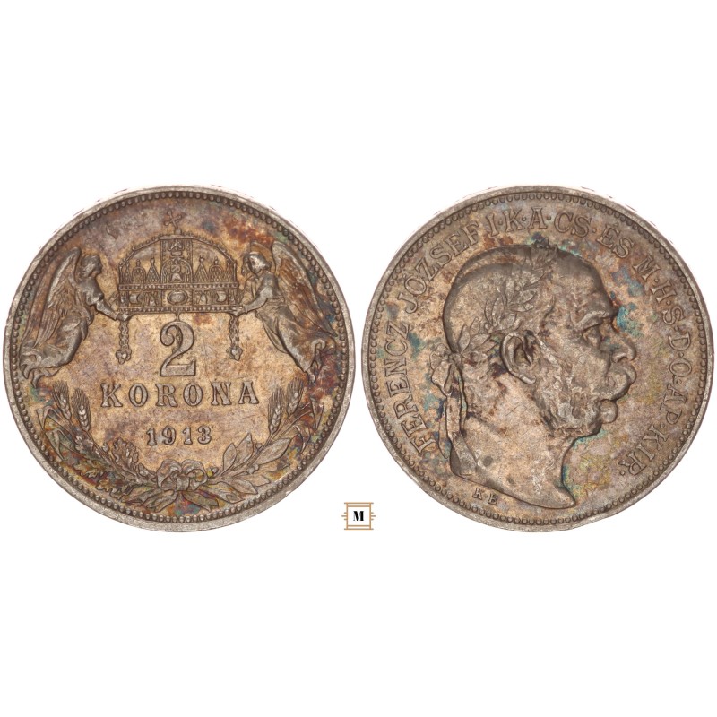 Ferenc József 2 korona 1913 KB