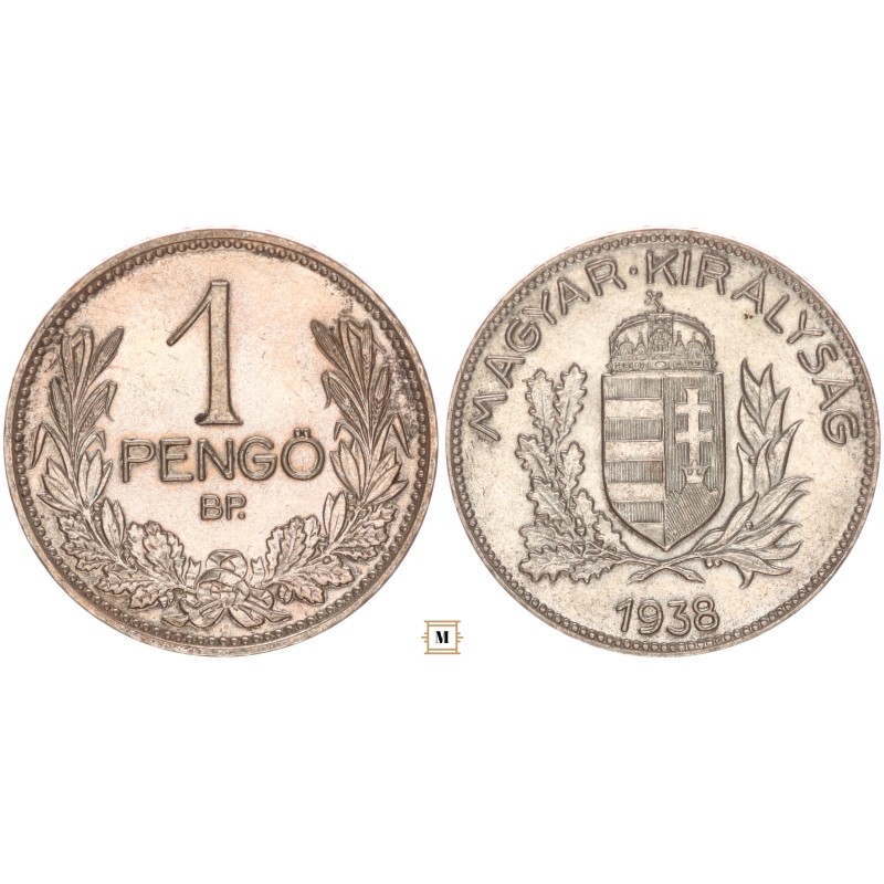 Magyar Királyság 1 pengő 1938 BP
