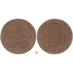 Szabadságharc 3 krajcár 1849 NB
