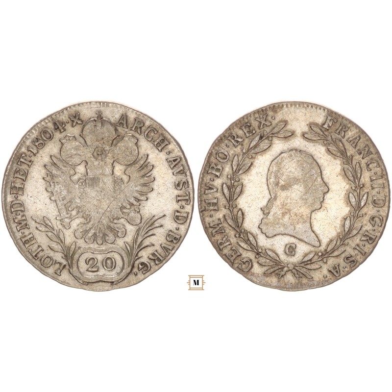 II. Ferenc 20 krajcár 1809 C Prága