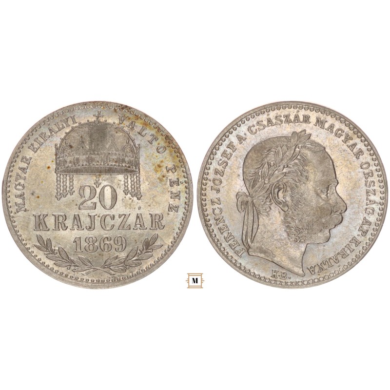 Ferenc József 20 krajcár 1869 KB