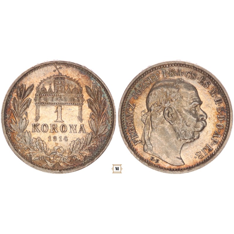 Ferenc József 1 korona 1914 KB