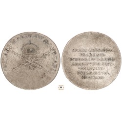 II. Ferenc felesége, Mária Terézia budai koronázására zseton 1792