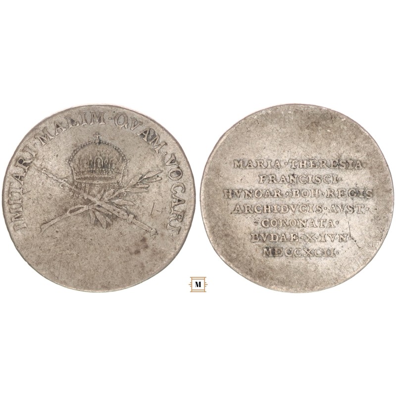 II. Ferenc felesége, Mária Terézia budai koronázására zseton 1792