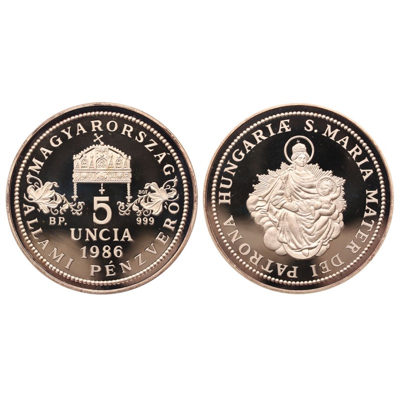 Állami Pénzverő 5 uncia 1986 ezüstérem