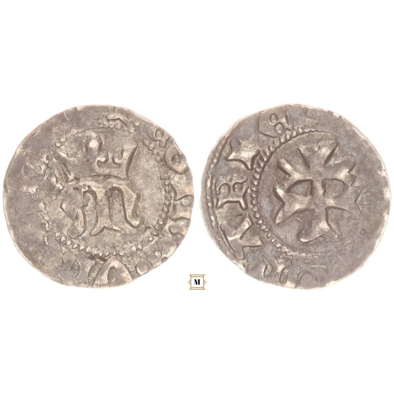 Mária 1382-1387/1395 denár -liliom Kassa ÉH442