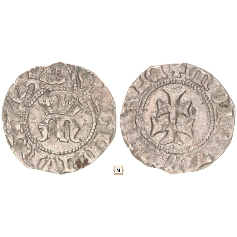 Mária 1382-1387/1395 denár liliom-liliom Kassa ÉH442