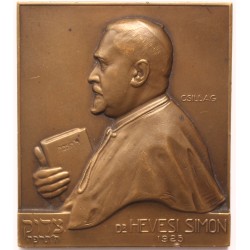 Judaika - Dr. Hevesi Simon rabbi 1925 emlékplakett