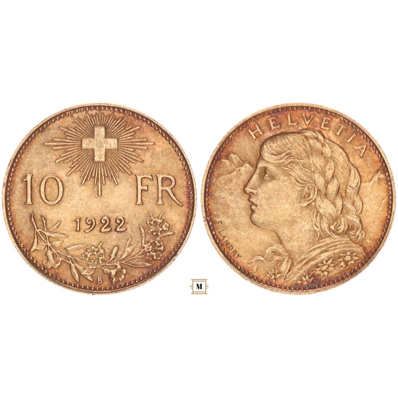 Svájc 10 frank 1922