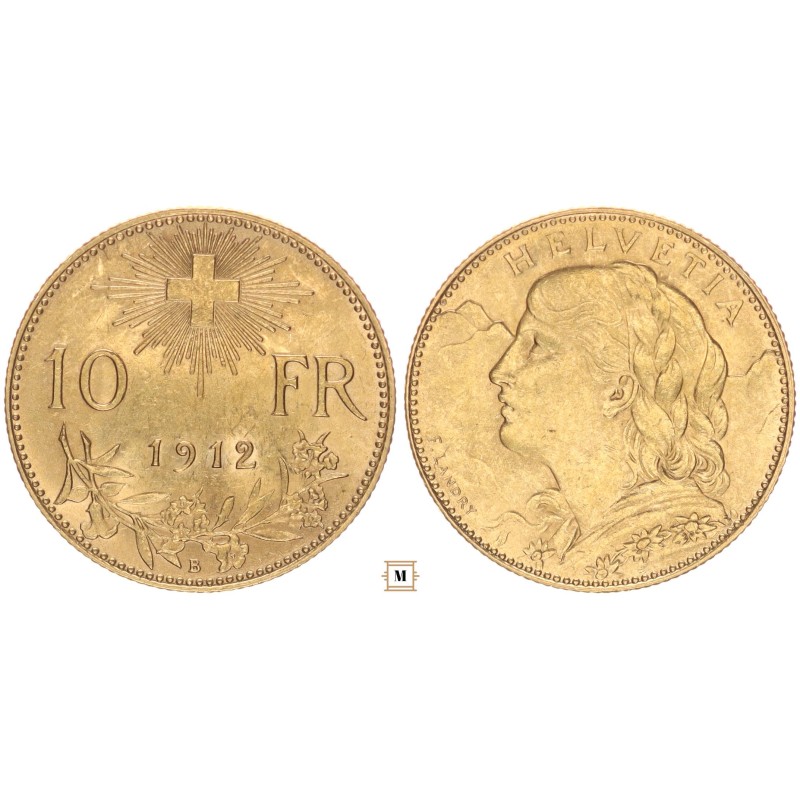Svájc 10 frank 1912