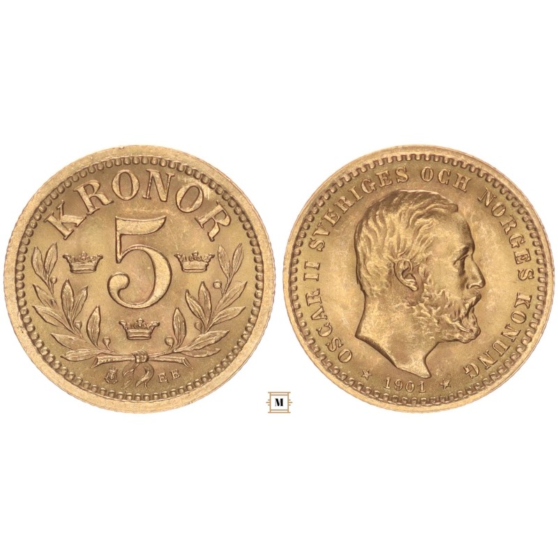Svédország 5 kronor 1901